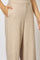 Beige Solid Rayon Parallel Pants