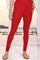 Red Solid Cotton Tight