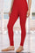 Red Solid Cotton Tight