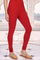 Red Solid Cotton Tight