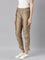 Women Gold Solid Mid Rise Metallic Pants