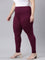 Women Plum Cotton Churidar Leggings