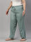 Women Solid Ocean Green Viscose Mid Rise Casual Pants