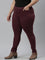 Women Solid Dark Wine Super Stretch Warm Jeggings