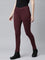 Women Solid Dark Wine Super Stretch Warm Jeggings