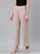 Women Solid Baby Pink Ponte Wide Leg Pants