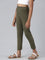 Girls Solid Olive Green 3/4th Leggings