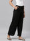 Women Black Solid Linen Palazzos