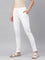 Women Solid White Stretch Ponte Pants