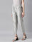 Women Silver Solid Mid Rise Metallic Pants