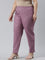 Women Solid Lilac Cotton Pencil Pant