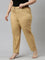 Women Solid Wheat Comfort Fit Cotton Pants