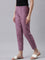 Women Solid Lilac Cotton Pencil Pant