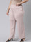 Women Solid Baby Pink Ponte Wide Leg Pants