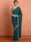 Bottle green Jimmy saree with cut Dana & pearl embroidery with ready made blouse