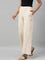 Women Light Beige Solid Linen Palazzos