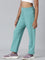 Girls Light Mint Side Stripe Mid Rise Track Pants