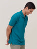 WES Casuals Teal Relaxed-Fit Polo T-Shirt