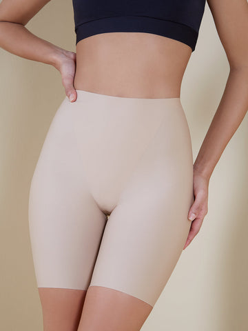 Wunderlove Beige High-Waist Shaping Shorts