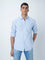 WES Casuals Light Blue Cotton Relaxed-Fit Shirt