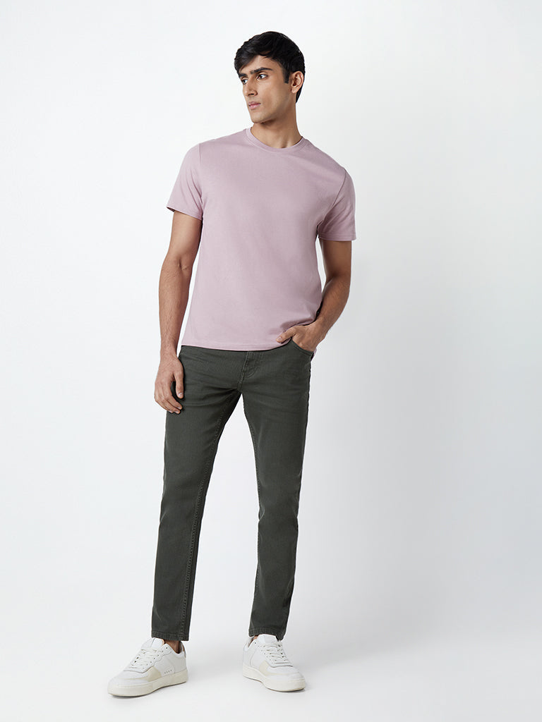 WES Casuals Lilac Eco-Save Slim-Fit T-Shirt