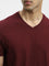 WES Casuals Wine Slim-Fit T-Shirt