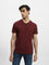 WES Casuals Wine Slim-Fit T-Shirt