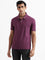 WES Casuals Solid Mauve Relaxed Fit T-Shirt