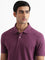 WES Casuals Solid Mauve T-Shirt