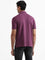 WES Casuals Solid Mauve T-Shirt