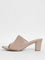 LUNA BLU Mida Rendered Nude-Colored Mule Heel Sandals