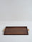 Westside Home Dark Brown Wooden Tray with Gold Handle