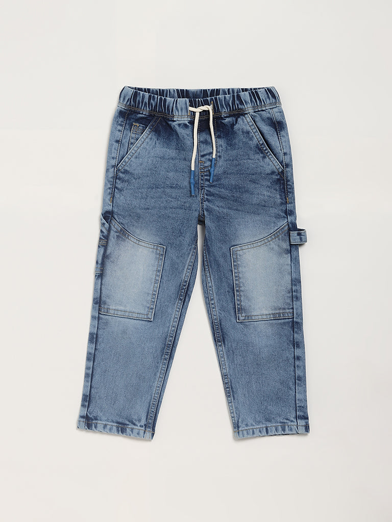 HOP Kids Solid Blue Jeans