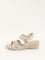 LUNA BLU Ivory Criss Cross Band Sandals