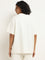 Studiofit Off-White Textured Relaxed Fit T-Shirt