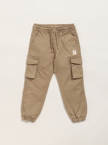 HOP Kids Beige Cargo Joggers