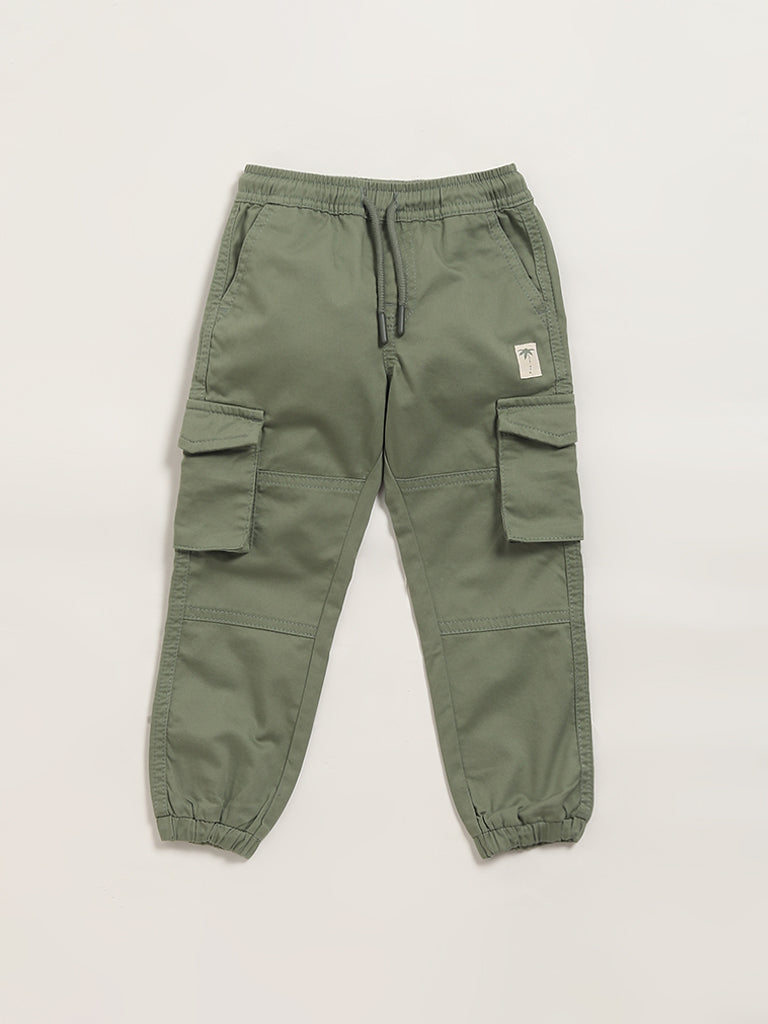 HOP Kids Green Cargo Joggers