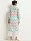 Utsa Turquoise Chevron Printed Cotton Kurta