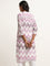 Utsa Lilac Straight Fit Chevron Print Kurta