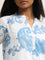 Utsa Blue Paisley Design Straight Cotton Kurta