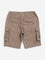 Y&F Kids Brown Mid Rise Relaxed Fit Cargo Shorts