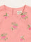 Utsa Kids Peach Floral Embroidered Cotton Blend Top (2 - 8yrs)