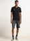 Nuon Black Cotton Slim Fit T-Shirt