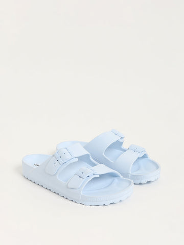 LUNA BLU Blue Buckle-Strap Chunky Flip-Flop