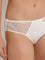 Wunderlove Off-White Lace Design Hi-Leg Brief