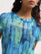 Nuon Blue Abstract Printed Crop Top