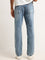 Nuon Blue Mid Rise Straight Fit Jeans