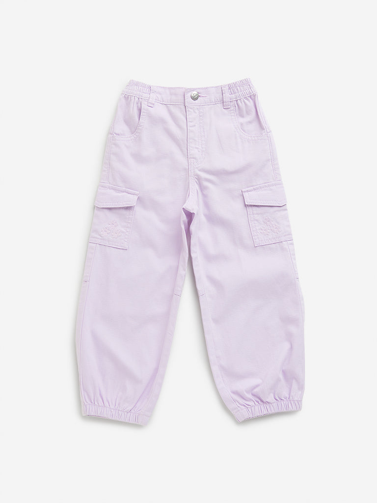 HOP Kids Lilac Cargo-Style Mid Rise Joggers