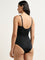 Wunderlove Swimwear Black Ruched Design Wundersculpt Swimsuit