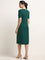 Wardrobe Green Ribbed Straight Dress